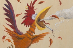 Drawnk Chicken, 8x8, Oil on Panel
