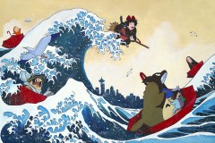 Hokusai’s Great Wave, A tribute to Miyazaki and Seattle