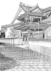 Zenbouji Temple Pen & Ink